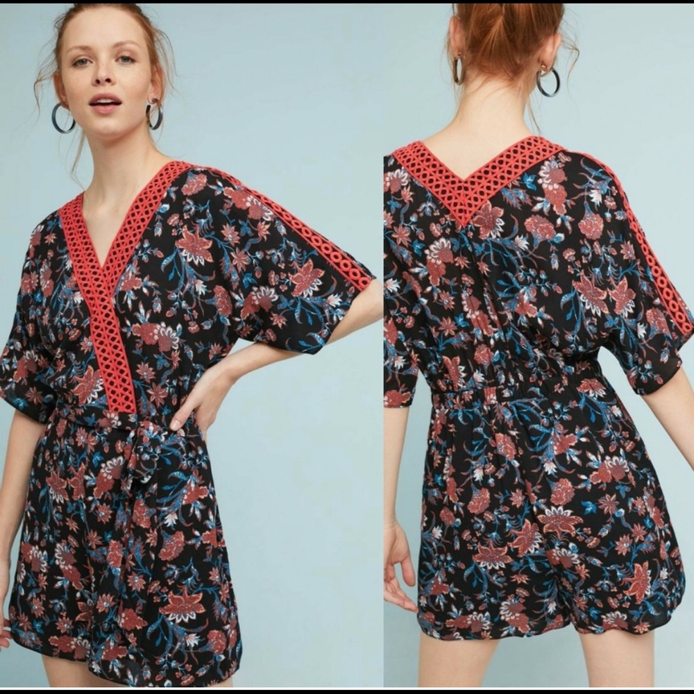 Anthropologie Cyprus Wrap Romper size medium